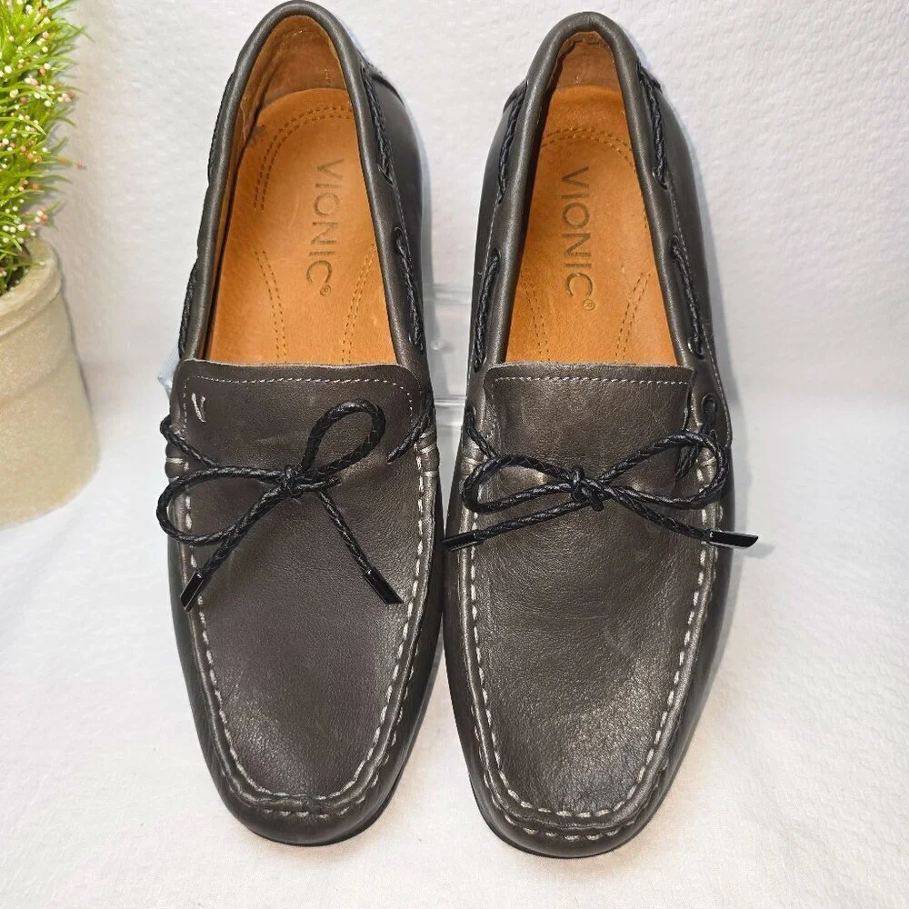 MENS VIONIC MERCER LUCA SHOE SLIP-ON LOAFER MOCASSIN GRAY SIZE 8 NWOT